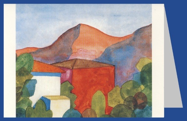 Hermann Hesse. Häuser im Tessin, Aquarell 1922