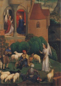 Hans Memling. Verkündung an Maria und Hirten, 1480