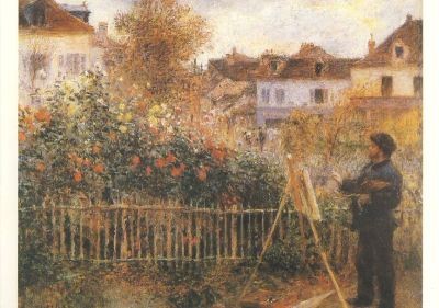 Piere-Auguste Renoir. Monet mal in s. Garten in Argenteuil