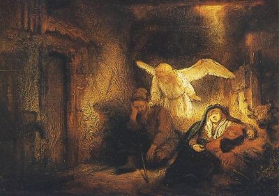 Rembrandt. Der Engel erscheint Josef i.e. Traum, 1645. KK