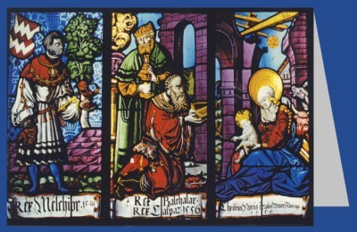 Lüscher, Bartholomäus. Anbetung der Könige. Glasfenster 1556