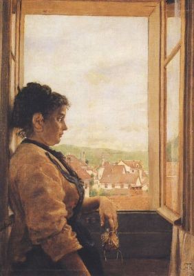 Hans Thoma. Am Fenster, 1877. KK