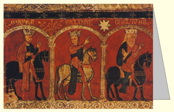 Die drei Könige. Altartafel von Mosoll, Cerdana 13. Jh.