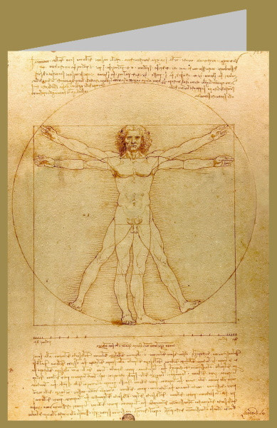 Leonardo da Vinci. Vitruvianischer Mann, 1490